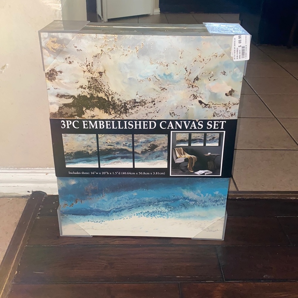 3PC Embellished Canvas Set